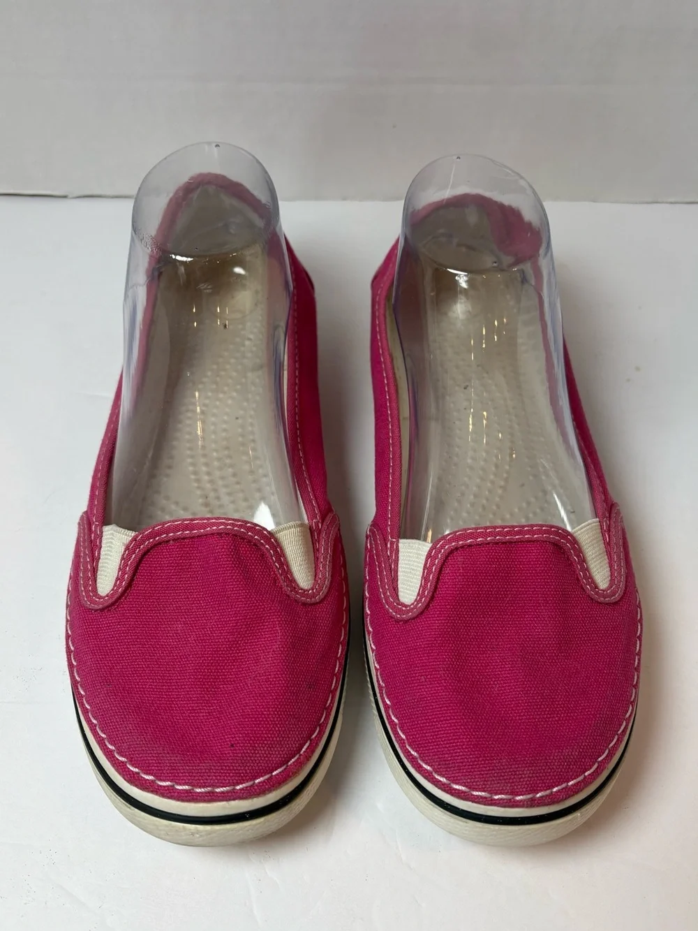Crocs Women’s Hot Pink Hover Slip-on Canvas Sneakers Size 9